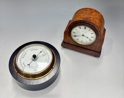 Lot 362 - A Mappin & Webb mantel clock, with a walnut...