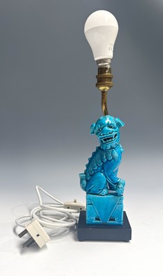Lot 267 - A Chinese pottery table lamp in the form of a...
