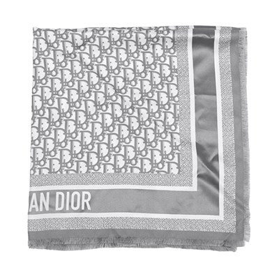 Lot 382 - Christian Dior, a fringed Oblique silk scarf.