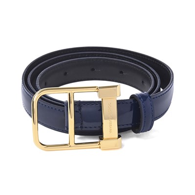 Lot 392 - Dolce & Gabbana, a blue patent leather belt.