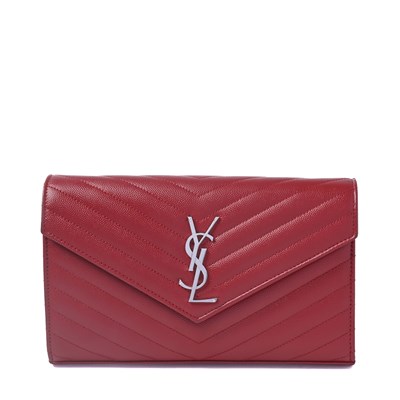 Lot 563 - Saint Laurent, a red Cassandre Envelope Chain bag.