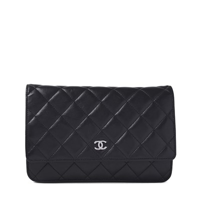 Lot 322 - Chanel, a black WOC handbag.