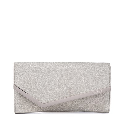 Lot 468 - Jimmy Choo, a dusty glitter Emmie chain clutch.