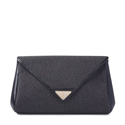Lot 568 - Yves Saint Laurent, a vintage 1980s woven envelope clutch.