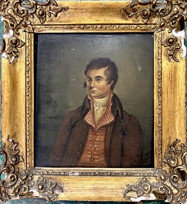 Lot 576 - A half-length portrait of a young man in late...