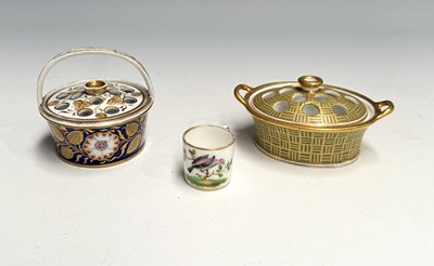 Lot 176 - Two early Coalport potpourri c1800, a round...