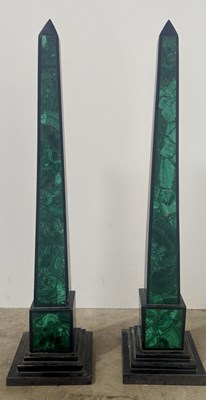 Lot 284a - A pair of Grand Tour obelisks, late 19th or...
