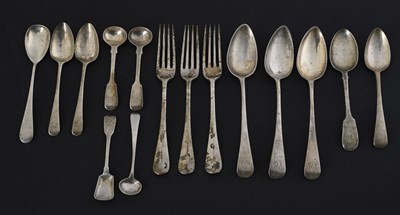 Lot 268 - A group of hallmarked silver flatware,...