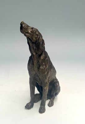 Lot 371 - A finely cast bronze metal figure of a dog...