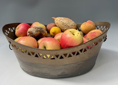 Lot 368 - A brass wine cooler, triangle pierced...