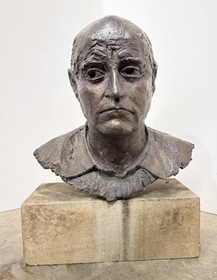 Lot 652 - A head and shoulders bronze bust of a...