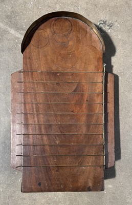 Lot 279 - A mahogany and brass shove-ha'penny board,...