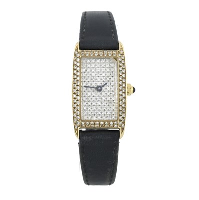 Lot 240 - Milor, a 14ct gold brilliant-cut diamond wristwatch, with black Apollo strap