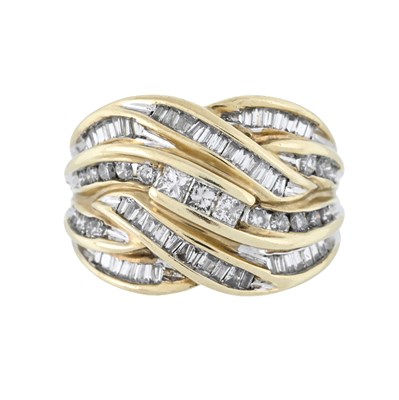 Lot 108 - A 9ct gold multi-shape diamond dress ring