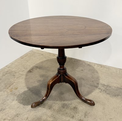 Lot 774A - A Georgian mahogany tilt top tripod table, a...