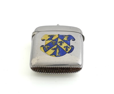 Lot 22 - A Victorian silver and enamel vesta case, by S...