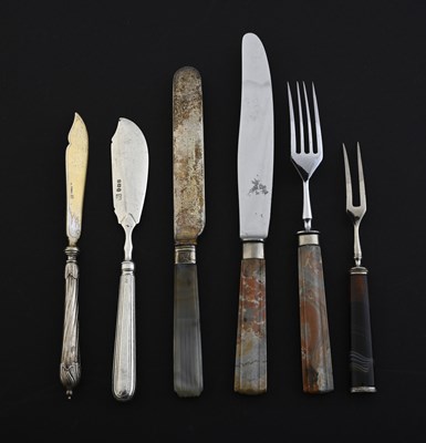 Lot 232 - A group of mixed flatware, to include a George...
