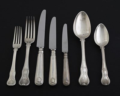 Lot 302 - A harlequin set of nineteenth-century silver...