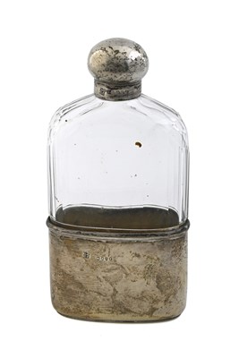 Lot 256 - Asprey, a Victorian silver and glass hip flask,...