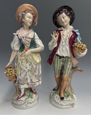 Lot 72A - Sitzendorf, a very large pair of porcelain...