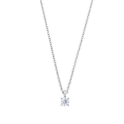 Lot 113 - Tiffany & Co., a brilliant-cut diamond single stone pendant necklace