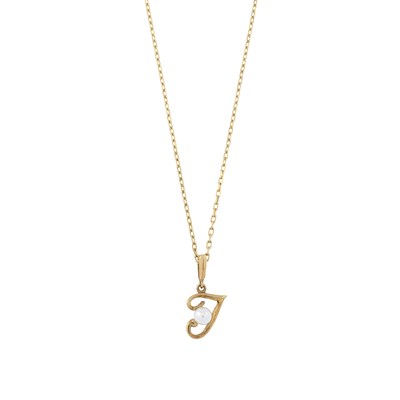 Lot 95 - Mikimoto, a cultured pearl initial J pendant necklace