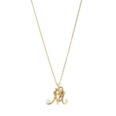 Lot 93 - Mikimoto, a cultured pearl initial M pendant necklace