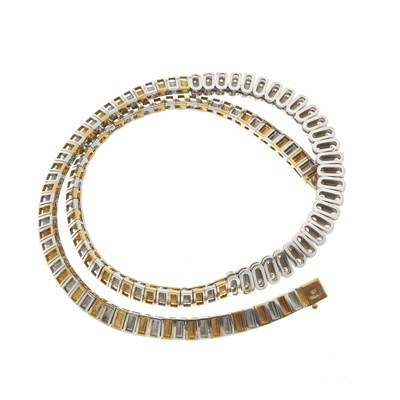Lot 59 - A set of 18ct bi-colour gold diamond jewellery