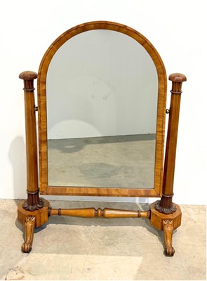 Lot 488 - A mid-Victorian mahogany toilet swing mirror,...