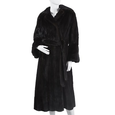 Lot 606 - A full-length dark ranch mink coat.
