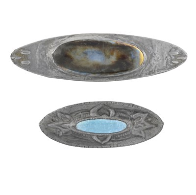 Lot 299 - Ruskin, two Arts and Crafts metal-mounted...