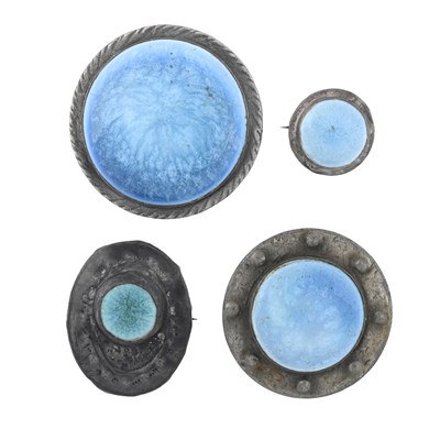 Lot 300 - Ruskin, four Arts and Crafts metal mounted...