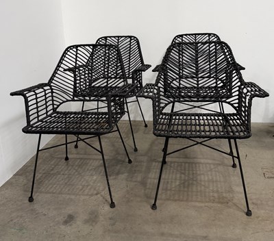 Lot 434 - A set of four wirework garden or conservatory...