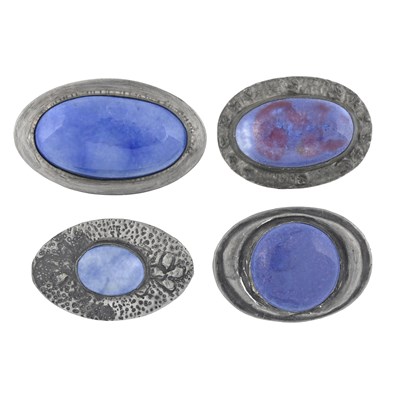 Lot 303 - Ruskin, four Arts and Crafts metal mounted...