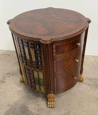 Lot 475 - A Maitland Smith mahogany drum-shaped side...