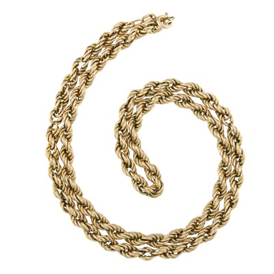 Lot 236 - A 9ct gold ropetwist link chain necklace