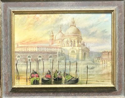 Lot 395 - James Scrase (British, 20th Century), Venetian...