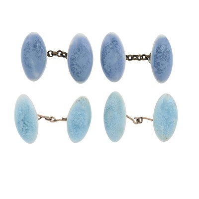 Lot 291 - Ruskin, two sets of navette Arts and Crafts...