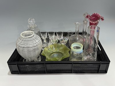 Lot 24 - A collection of glass including Tiffany style...