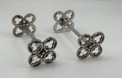 Lot 330 - A pair of 19th-century silver-plated Gothic...
