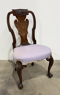 Lot 486 - A 19th century Queen Anne walnut side chair: a...