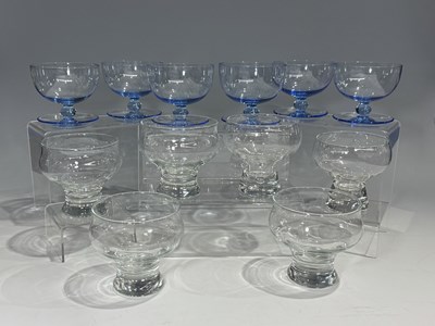 Lot 21 - Two sets of six Art Deco grapefruit dishes in...