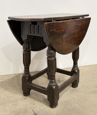 Lot 445 - A 17th century and later joint stool converted...