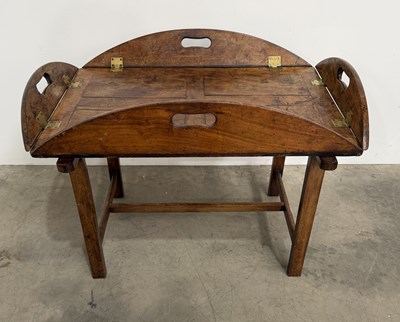 Lot 509 - A 19th century mahogany butlers tray on later...