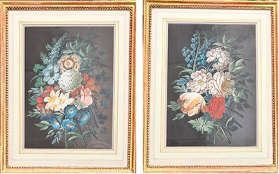 Lot 408 - Two Dutch-style studies of floral arrangements...