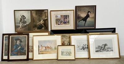 Lot 353 - A collection of watercolours and prints, late...