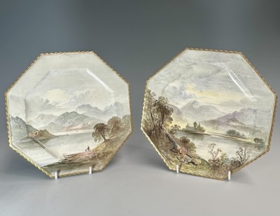 Lot 96 - Two hand painted Copeland B cabinet/dessert...