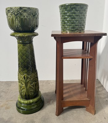 Lot 461 - A majolica green glazed Art Nouveau style...