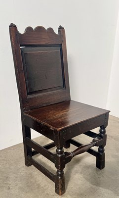 Lot 441 - An 18th century English oak jointed chair,...