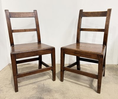 Lot 497 - A pair of 19th century oak country dining...